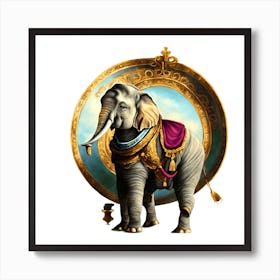 Elephant In Gold 1 Art Print