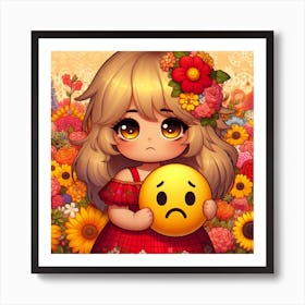 Emoji Girl 8 Art Print