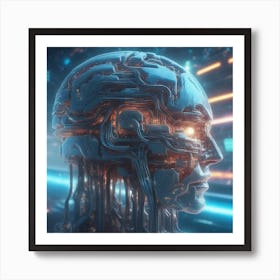 Cyborg Head 42 Poster