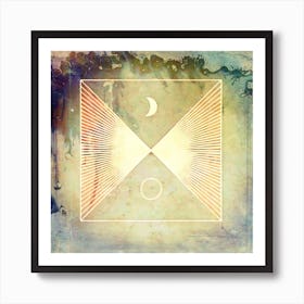 Boho Abstract Art Illustration In A Photomontage Style 41 Art Print