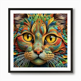 Psychedelic Cat 1 Art Print