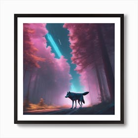 Wolf In The Forest 81 Art Print