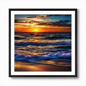 Sunset On The Beach 554 Art Print