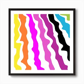 Stripes Warp Liquid Multicolor Kids Art Print