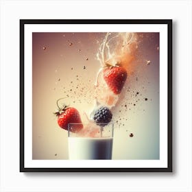 Berries In A Glass Art Print