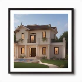 House With A Pool Art Print