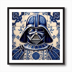 Darth Vader Delft Tile Illustration 4 Art Print