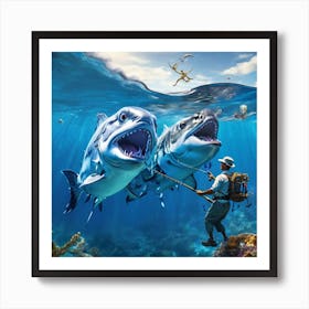 Ocean shark fish Art Print