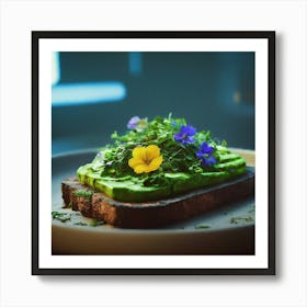 Avocado Toast With Flowers Art Print