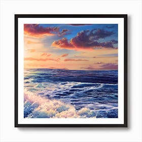 Sunset Over The Ocean Art Print