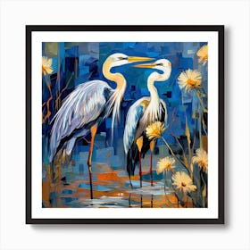 Herons Art Print