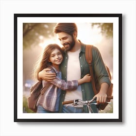 Father And Daughter with love Art Print