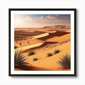 Sahara Countryside Peaceful Landscape Ultra Hd Realistic Vivid Colors Highly Detailed Uhd Drawi (4) Art Print