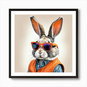 Rabbit In Sunglasses 14 Art Print