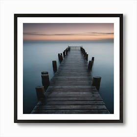 Pier At Sunset Art Print