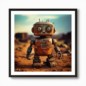 Firefly Rusty Toy Robot In A Desolate Wasteland 15082 (3) Art Print