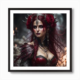 Dark art gothic beautiful enchantress, red purple, beautiful, Royo. Generated with AI, Art Style_Imagine V4, Negative Promt_no unpopular themes or styles, CFG Scale_14.0, Step Scale_50. Art Print