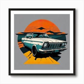 Car Colored Artwork Of Graphic Design Flat (26) Art Print