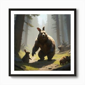 Bears In The Woods 5 Art Print