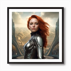 Professorhead This Redhead In A Leather Catsuit In A Futuristic 336649e8 4be3 4bd8 96c3 87ef7214f29a Art Print