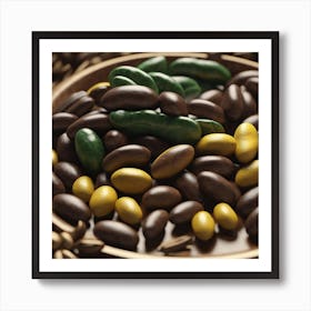 Chocolate Beans In A Bowl Art Print