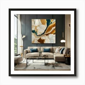 Abstract Marble Modern Painting Tableau (7) Art Print