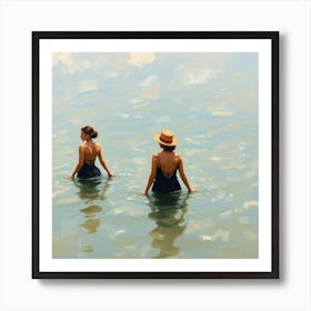 Two Women In The Water Art Print