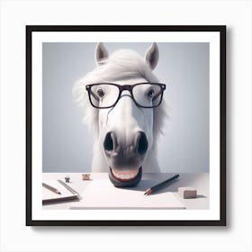 Horse With Glasses 1 Art Print