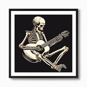 Skeleton Playing Guitar 3 Art Print