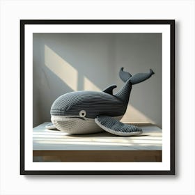 A Realistic Handmade Crochet Design Of A Whale Wall Art Decoration Art Print