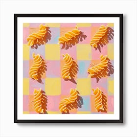 Fusilli Pastel Checkerboard 3 Art Print