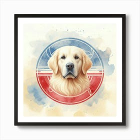 Watercolor Golden Retriever 4 Art Print