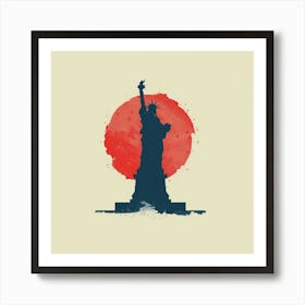 A Statue of Liberty NY Usa Minimal Illustration 1720003974 4 Art Print