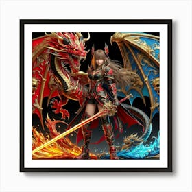 Dragon And Elf Art Print