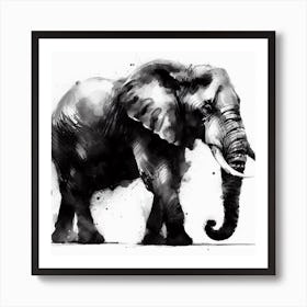 Elephant In Watercolour Art Print