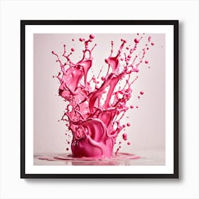 Splashing Pink Liquid Art Print