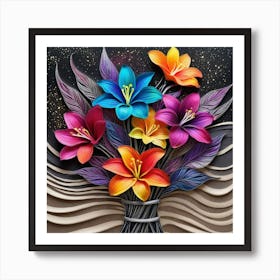 Amazing Flowers In A Vase Art Print