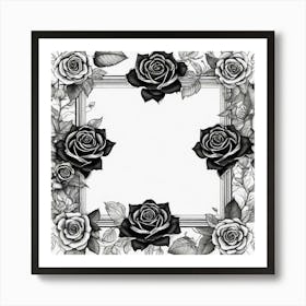 Black And White Roses 12 Art Print