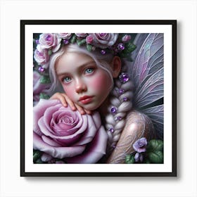 Fairy With Roses 1 Art Print