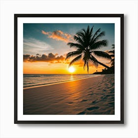 Sunset On The Beach 1 Art Print