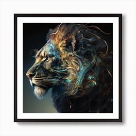 Heavenly Strands, Lion Art Print