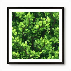 A Seamless Leaf Bushes Texture Art Print