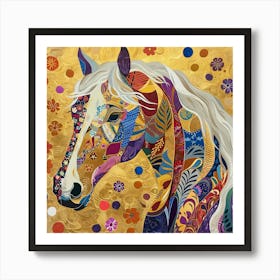 Patchwork Quilted Horse 2 Art Print