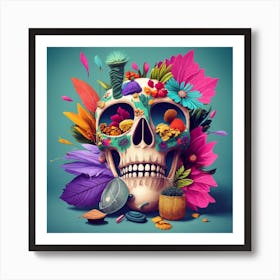 Day Of The Dead Skull Art Print