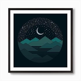 Between The Mountains And The Stars Square Art Print