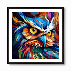 Colorful Owl Painting 6 Art Print