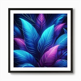 Abstract Tropical Leaves Art Print