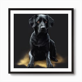 Black Labrador Retriever Art Print