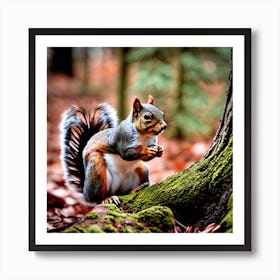 Squirrel In The Forest 148 Art Print