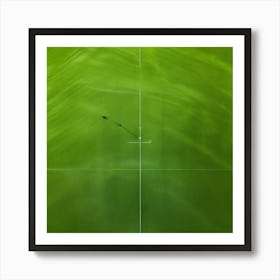 Lawn Green Grass Line Drone Person Surface Field Descending Adult Day Greenery Sharpened (2) Art Print